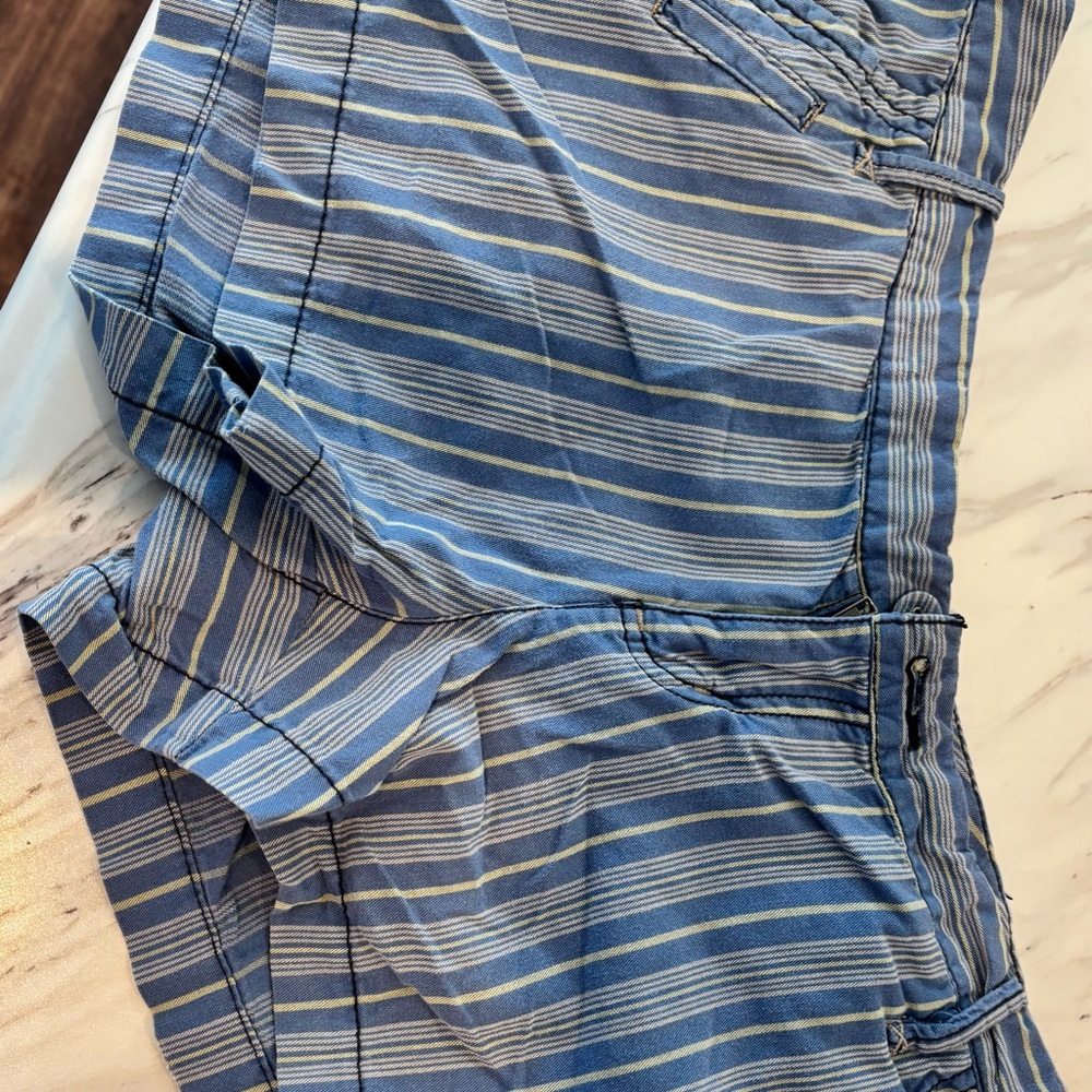 Striped Blue and yellow women’s mini shorts